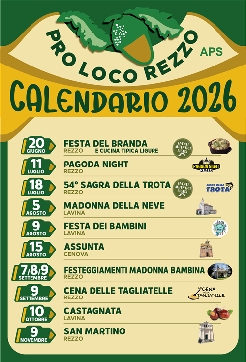 Calendario Eventi 2026